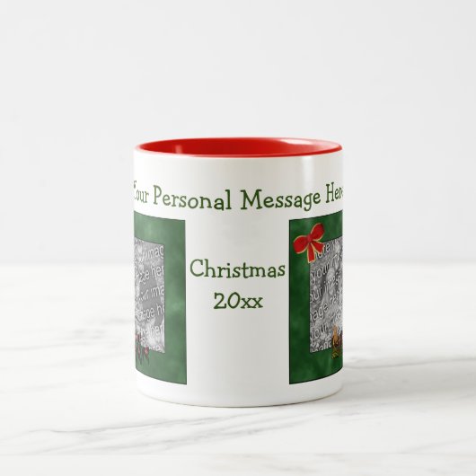 Greyhounds Pulling Sleigh Weihnachts-Foto Zweifarbige Tasse (Mittel)