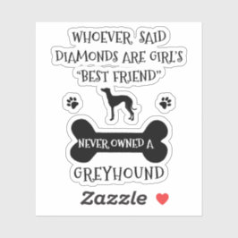 Greyhounds sind die beste Freundin eines Mädchens  Aufkleber