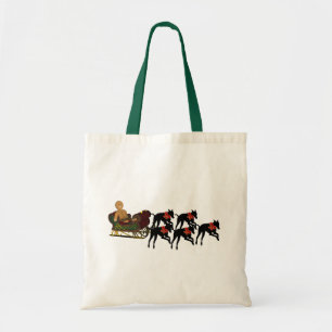 Greyhounds Sleigh Christmas Holiday Tragetasche