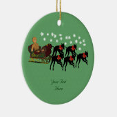 Greyhounds Sleigh Niedlich Holiday Keramik Ornament (Rechts)