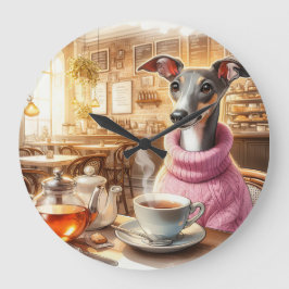 Greyhounds Tea Time Wall Clock Große Wanduhr
