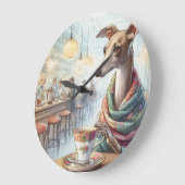 Greyhounds Tea Time Wall Clock Große Wanduhr (Winkel)