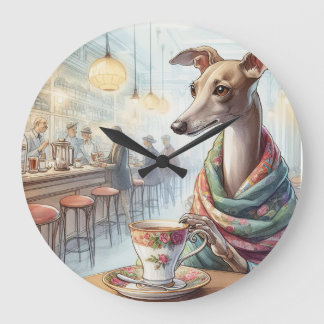 Greyhounds Tea Time Wall Clock Große Wanduhr