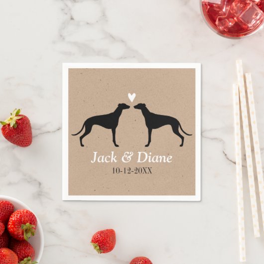 Greyhounds Wedple mit benutzerdefiniertem Text Serviette (Beispiel)