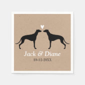 Greyhounds Wedple mit benutzerdefiniertem Text Serviette (Vorderseite)