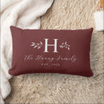 Greyish Red Personalized Family Name Monogram Lendenkissen<br><div class="desc">This design feature the family monogram,  name and year establish on the front and "Home Sweet Home" on the back. This simple stylish pillow is a perfect additional to your family room decoration. It is also a perfect gift for house warming,  newlywed couple and family gift.</div>