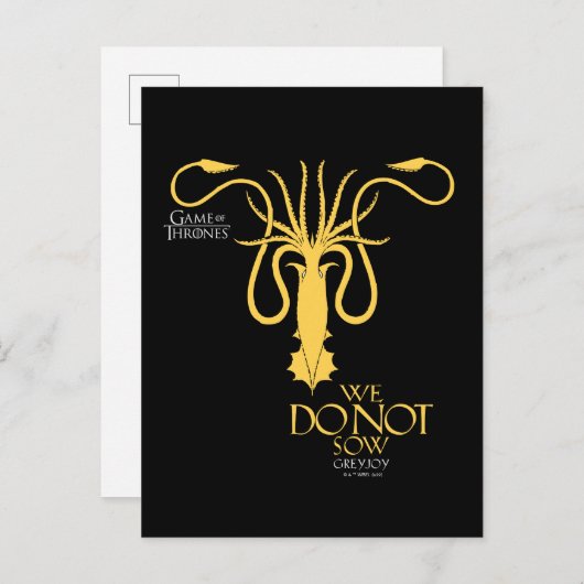 Greyjoy Sigil - Wir säen nicht Postkarte (Vorne/Hinten)