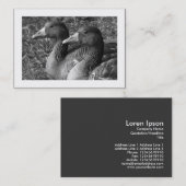 Greylag Gänse B&W (grenzt) Visitenkarte (Vorne/Hinten)