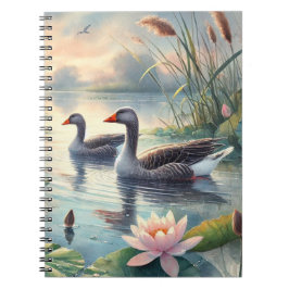 Greylag Geese on the Water - Spiral Notebook Notizblock