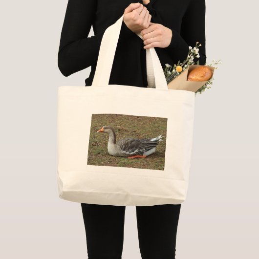 Greylag Swan Goose Cross Jumbo Stoffbeutel (Vorderseite (Produkt))