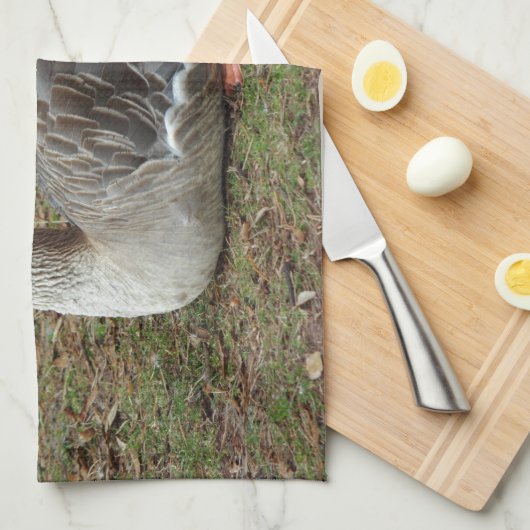 Greylag Swan Goose Cross Küchentuch (Viertel Falte)