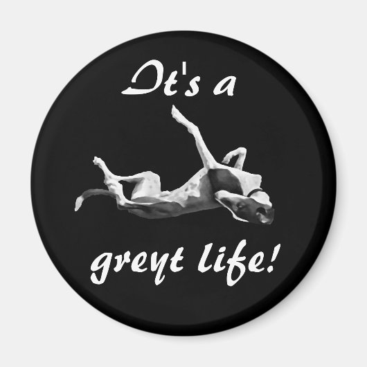 Greylife Greyhound Magnet schwarzer Hintergrund (Vorne)