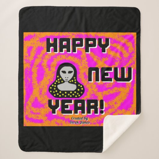 Greys New Year Greetings Medium Sherpa Blanket Sherpadecke (Vorderseite)