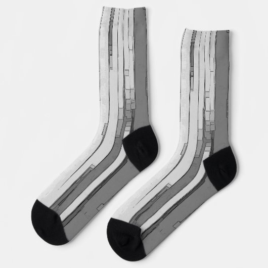 Greyscale Abstract B&W Art  Socken (Linkes Detail)