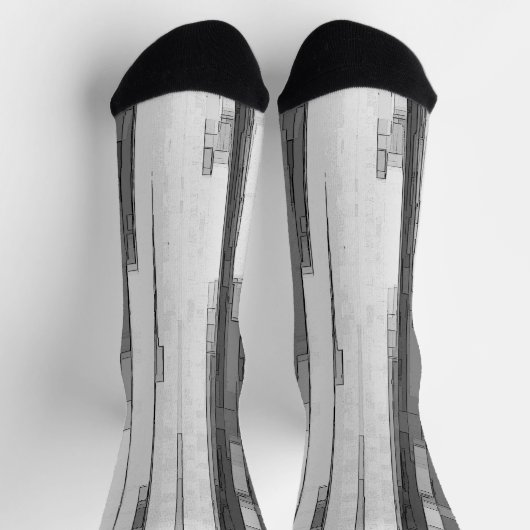 Greyscale Abstract B&W Art  Socken (Oben)