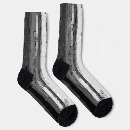 Greyscale Abstract B&W Art  Socken (Rechts)