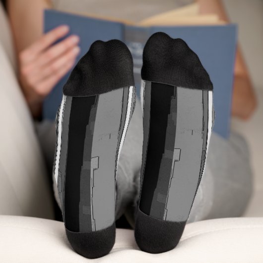 Greyscale Abstract B&W Art  Socken (Unterseite)