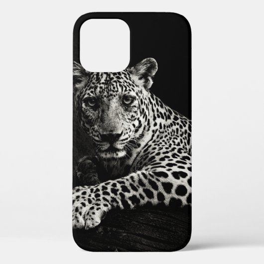 GREYSCALE FOTO VON LYING LEOPARD Case-Mate iPhone HÜLLE (Rückseite)