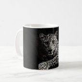 GREYSCALE FOTO VON LYING LEOPARD KAFFEETASSE (Vorderseite Links)