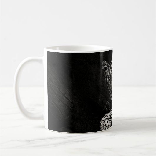 GREYSCALE FOTO VON LYING LEOPARD KAFFEETASSE (Links)