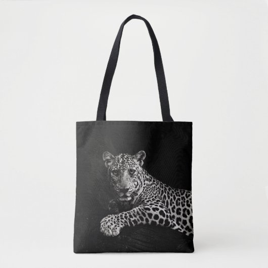 GREYSCALE FOTO VON LYING LEOPARD TASCHE (Vorderseite)