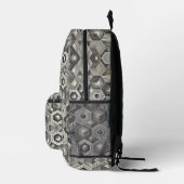 Greyscale Geometrie Bedruckter Rucksack (Rechts)