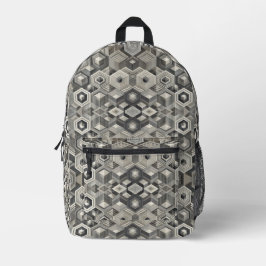 Greyscale Geometrie Bedruckter Rucksack