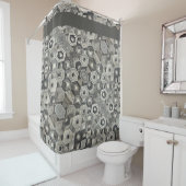 Greyscale Geometrie Duschvorhang (Beispiel)