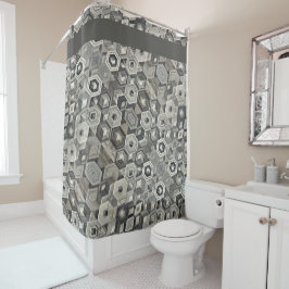 Greyscale Geometrie Duschvorhang