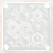 Greyscale Geometrie Glasuntersetzer (Rückseite)