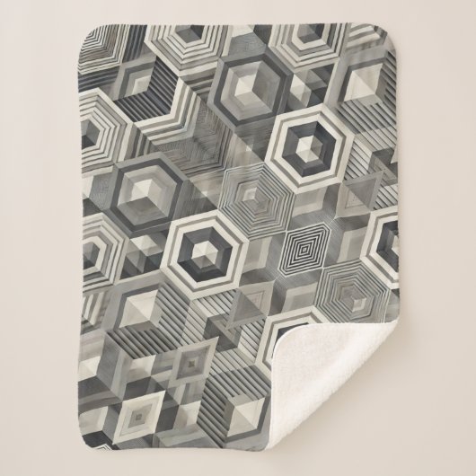 Greyscale Geometrie Sherpadecke (Vorderseite)