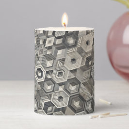 Greyscale Geometrie Stumpenkerze