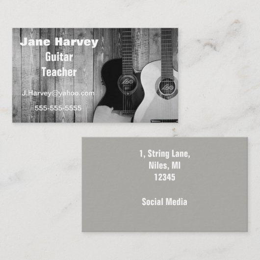 Greyscale, Gitarrenkarte Visitenkarte (Vorne/Hinten)