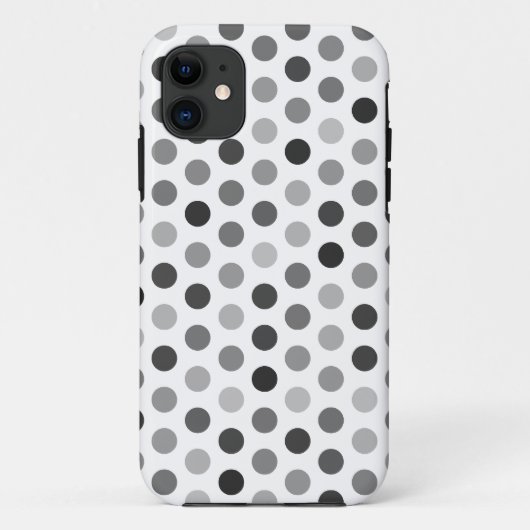 Greyscale Polka-Punkt-gemusterter Kasten Case-Mate iPhone Hülle (Rückseite)
