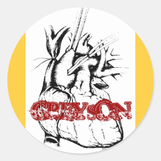 Greyson Heart Sticker (Vorderseite)