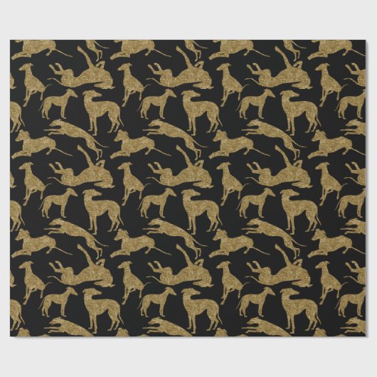 Greyt Glitzer Look Greyhounds Geschenkpapier (Flach)