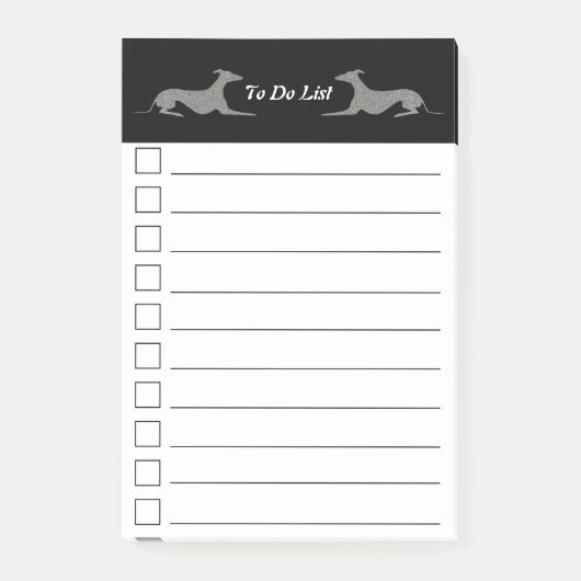 Greyt Greyhound Do List Post-it Klebezettel (Vorderseite)