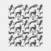 Greyt Greyhound Marble Silhouetten Fleecedecke (Vorderseite)