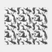 Greyt Greyhound Marble Silhouetten Fleecedecke (Vorderseite (Horizontal))