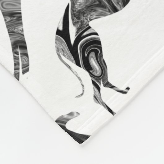 Greyt Greyhound Marble Silhouetten Fleecedecke (Ecke)