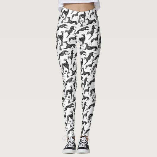 Greyt Greyhound Marble Silhouetten Leggings (Vorderseite)