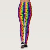 Greyt Greyhound Silhouetten auf Rainbow Leggings (Rückseite)