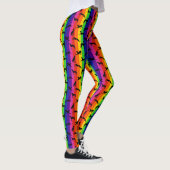 Greyt Greyhound Silhouetten auf Rainbow Leggings (Rechts)
