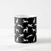 Greyt Greyhound Silhouetten - Weiß auf Schwarz Kaffeetasse (Mittel)