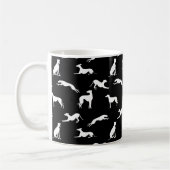 Greyt Greyhound Silhouetten - Weiß auf Schwarz Kaffeetasse (Links)