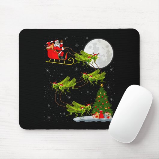 Grhopper Santa Sleigh Flying Funny Magical Christm Mousepad (Mit Mouse)