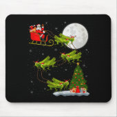 Grhopper Santa Sleigh Flying Funny Magical Christm Mousepad (Vorne)