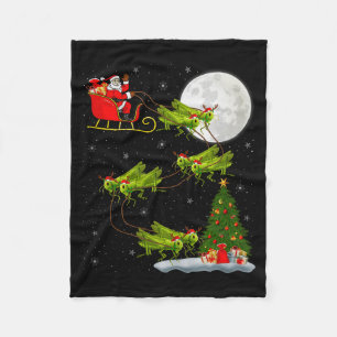 Grhopper Weihnachtsmann Schlitten Fliegend Lustig Fleecedecke