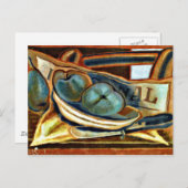 Gri - Äpfel, Stillleben Kunst von Juan Gris Postkarte (Vorne/Hinten)