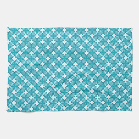 Grid and Stars Gingham Pattern Geschirrtuch (Horizontal)